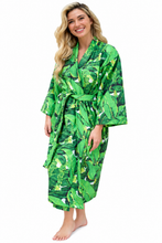 Load image into Gallery viewer, Dorothy Draper Brazilliance Luxury Robe – Green Banana Leaf Print