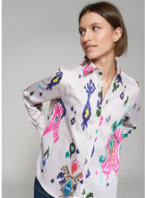 Load image into Gallery viewer, White Multicolour Ikat Print Cotton Shirt
