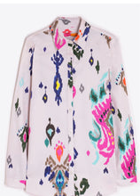 Load image into Gallery viewer, White Multicolour Ikat Print Cotton Shirt
