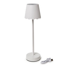 Load image into Gallery viewer, White LED Portable Cordless Table Lamp with Scalloped edge
