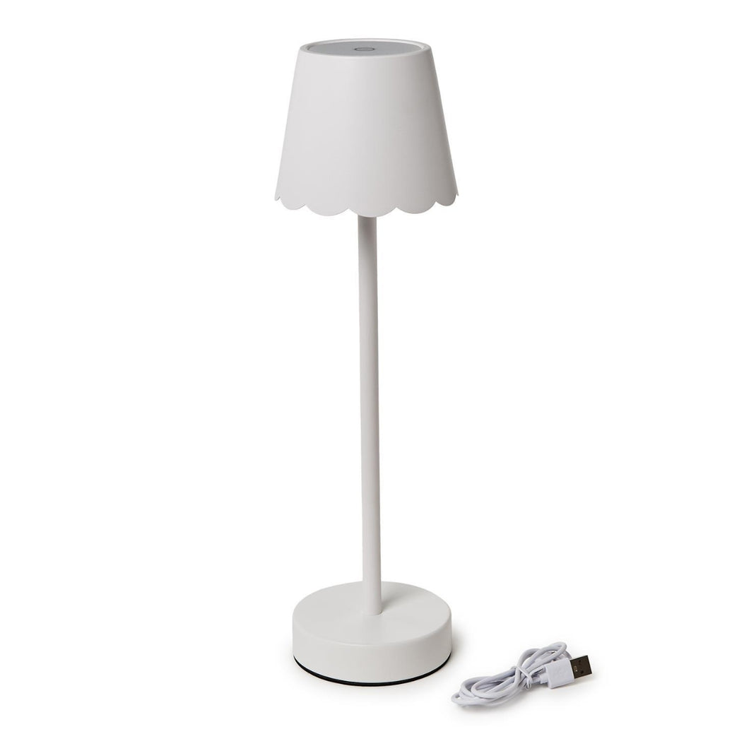 White LED Portable Cordless Table Lamp with Scalloped edge