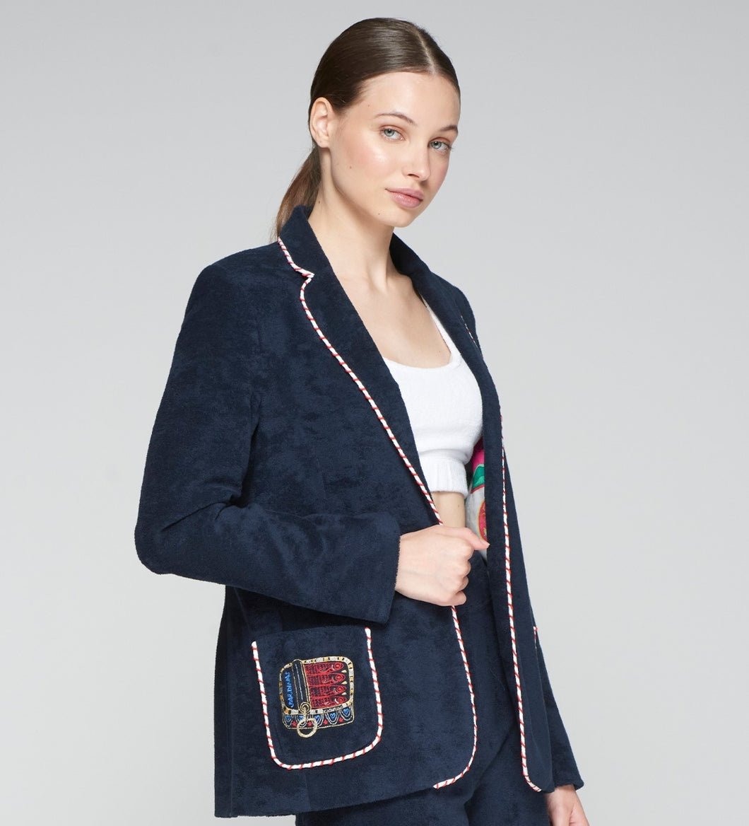 JACKET RIVA EMB AZUL MARINO FELPA
