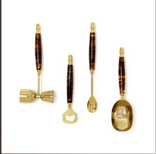 Load image into Gallery viewer, 4 Pc Tortoise Print Bar Set with Stand
