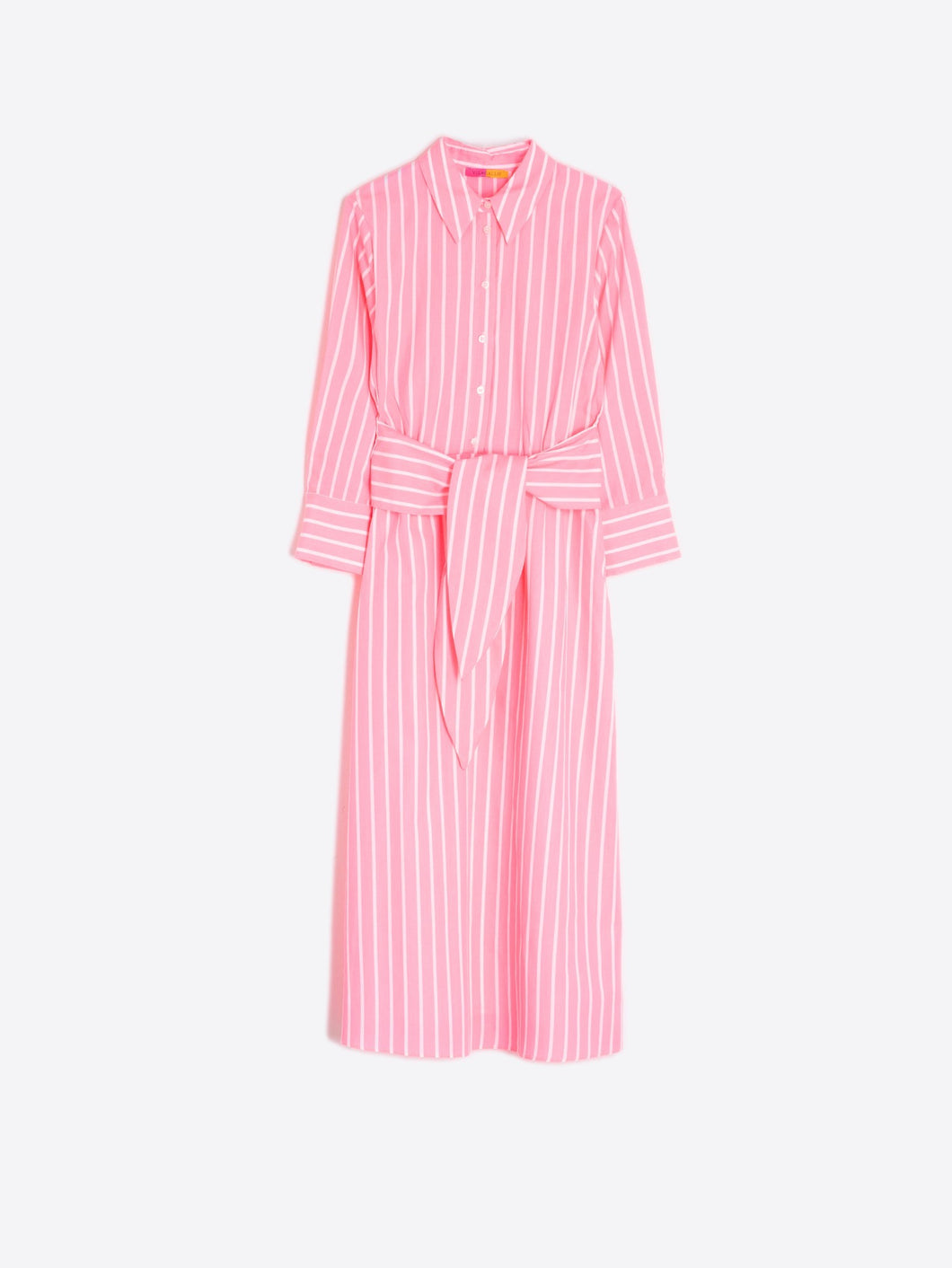 DRESS CAMISERO LAZO ROSA FLUOR RAYA