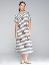 Load image into Gallery viewer, DRESS CLARA EMB PUNTO RAYA
