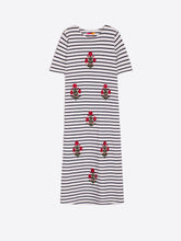 Load image into Gallery viewer, DRESS CLARA EMB PUNTO RAYA
