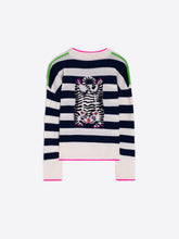 Load image into Gallery viewer, KNITWEAR FABIOLA INTARSIA RAYAS MARINO TIGER
