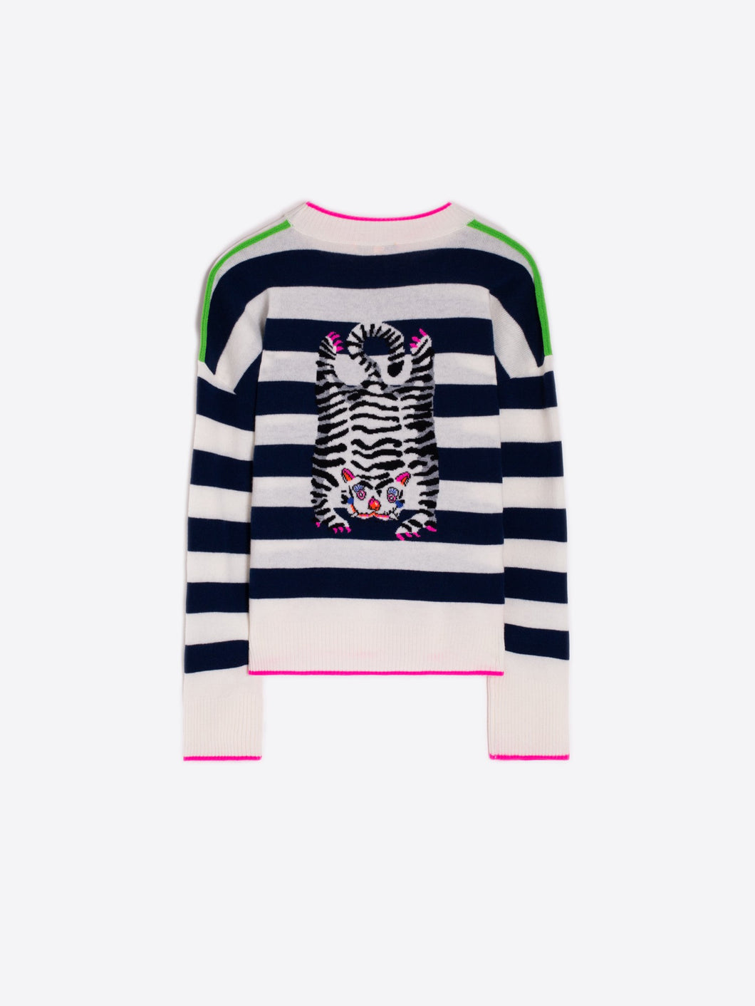 KNITWEAR FABIOLA INTARSIA RAYAS MARINO TIGER