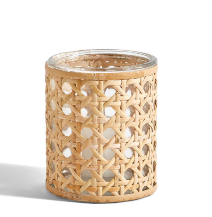 Lumingnon Cane Webbing Candleholder / Vase - Glass/Cane
